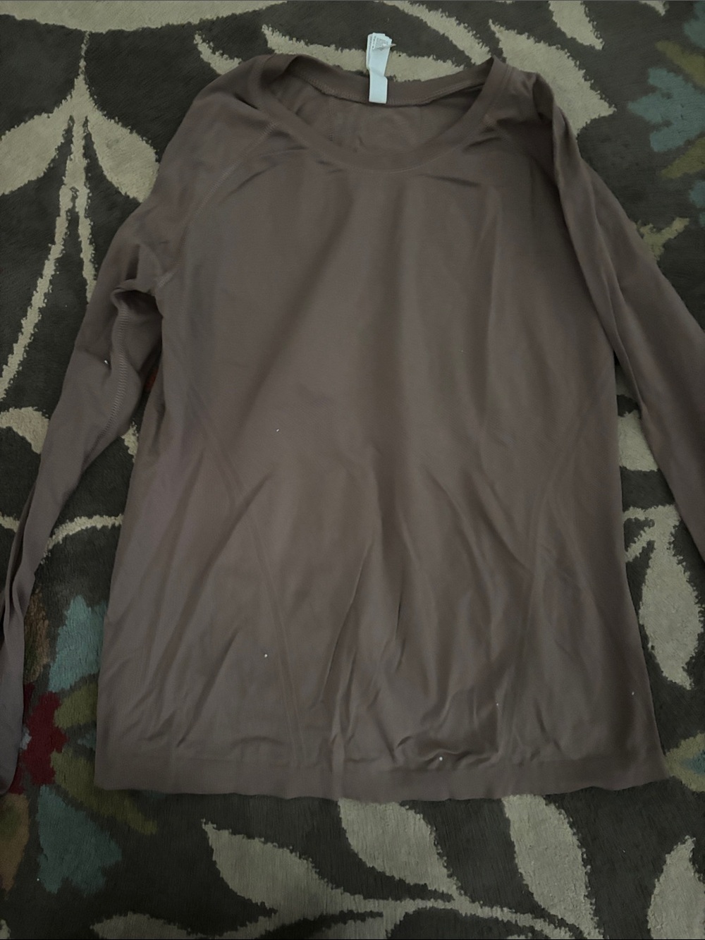 Athleta Long Sleeve Crew Neck Top in Brown